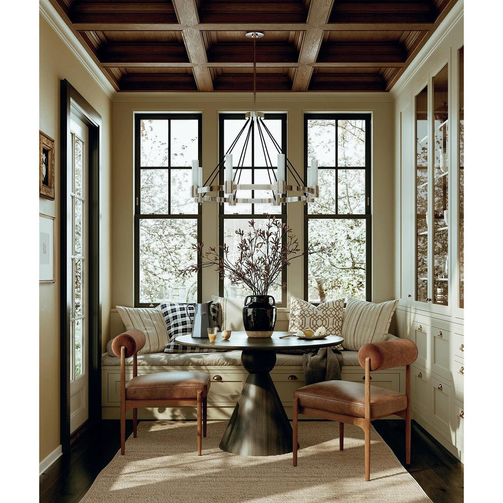 Opal Glass Pillar 8-Light Chandelier