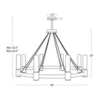 Opal Glass Pillar 8-Light Chandelier