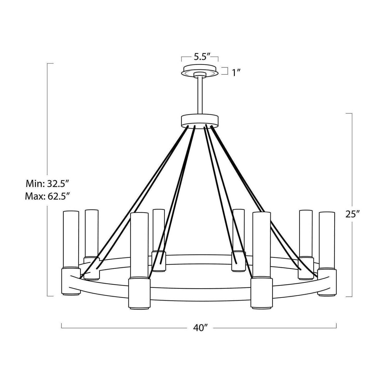 Opal Glass Pillar 8-Light Chandelier