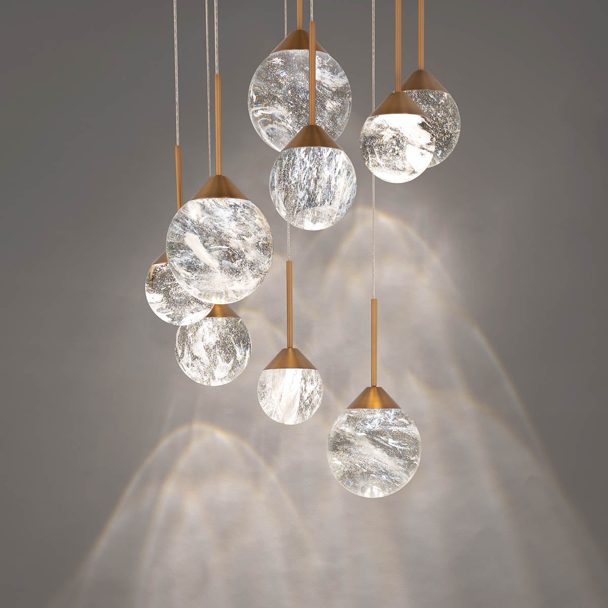 Optic Crystal Sphere Multi-Light Pendant