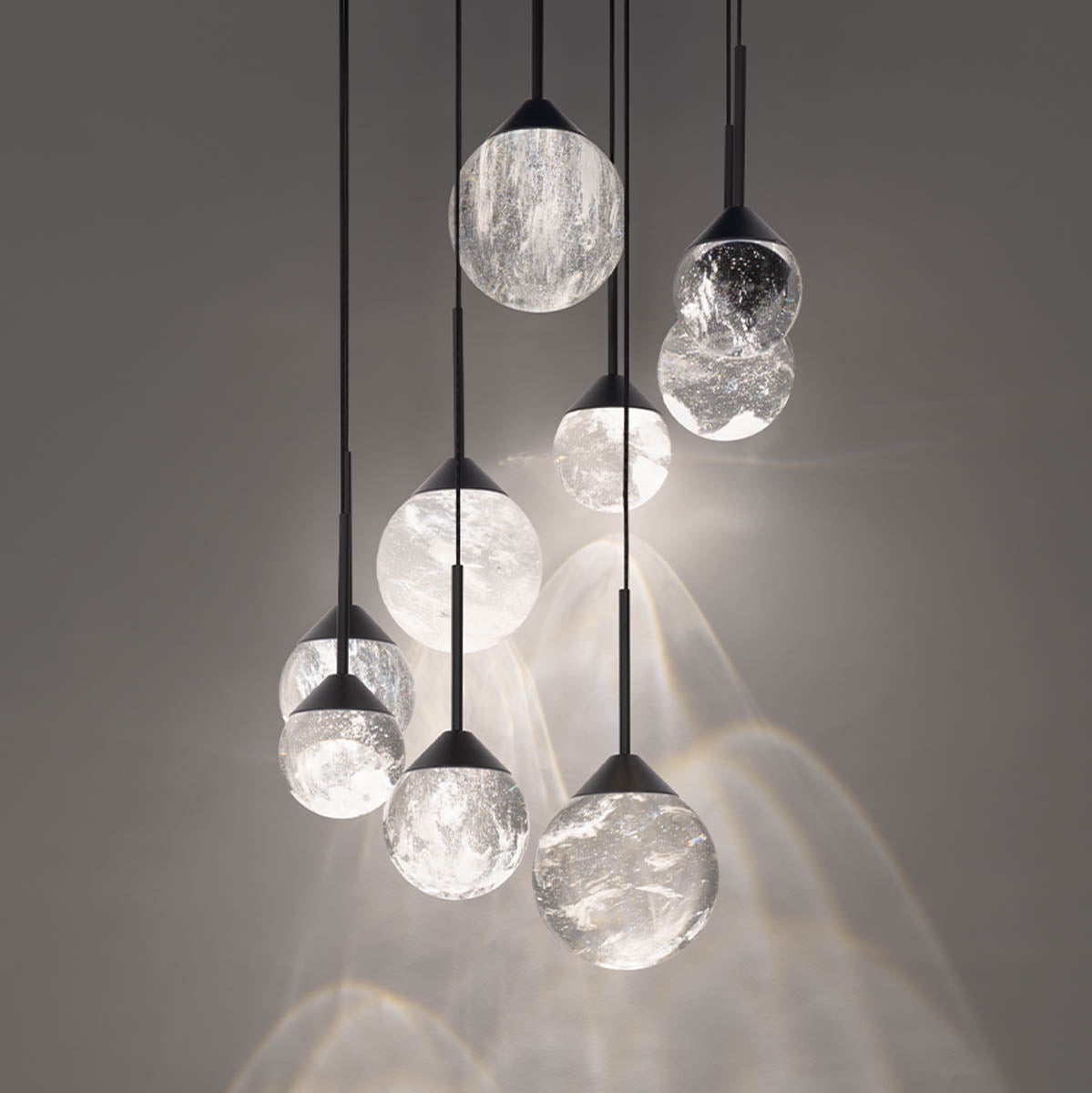 Optic Crystal Sphere Multi-Light Pendant