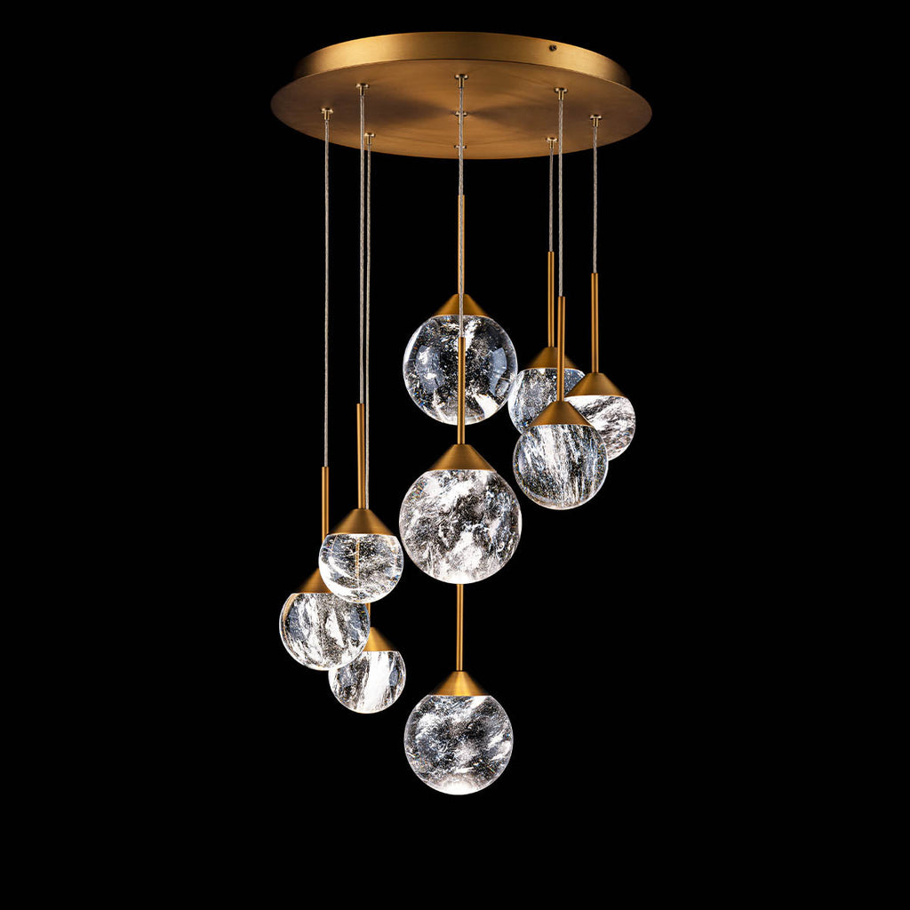 Optic Crystal Sphere Multi-Light Pendant