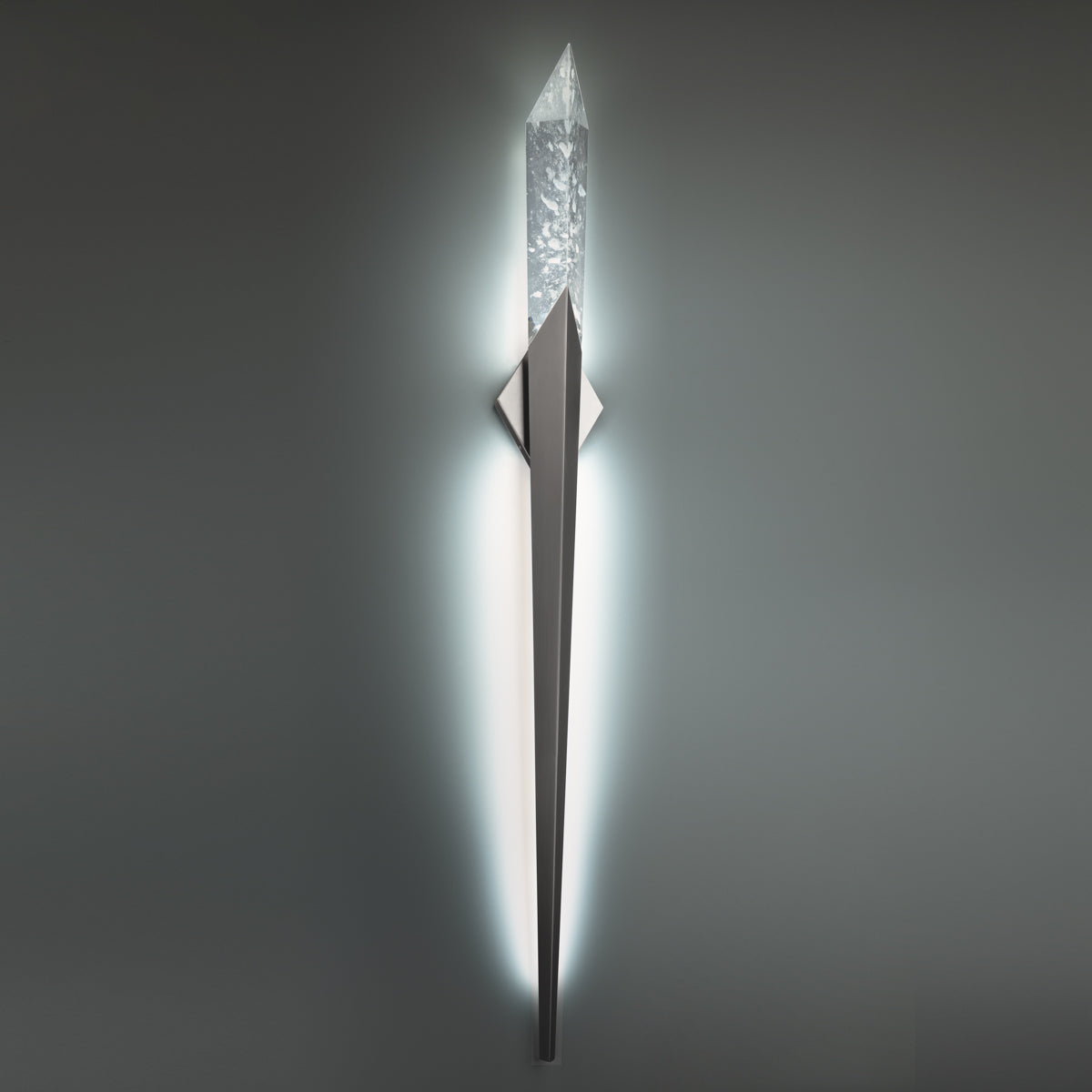 Optic Quartz Crystal Spear Wall Sconce / Antique Nickel