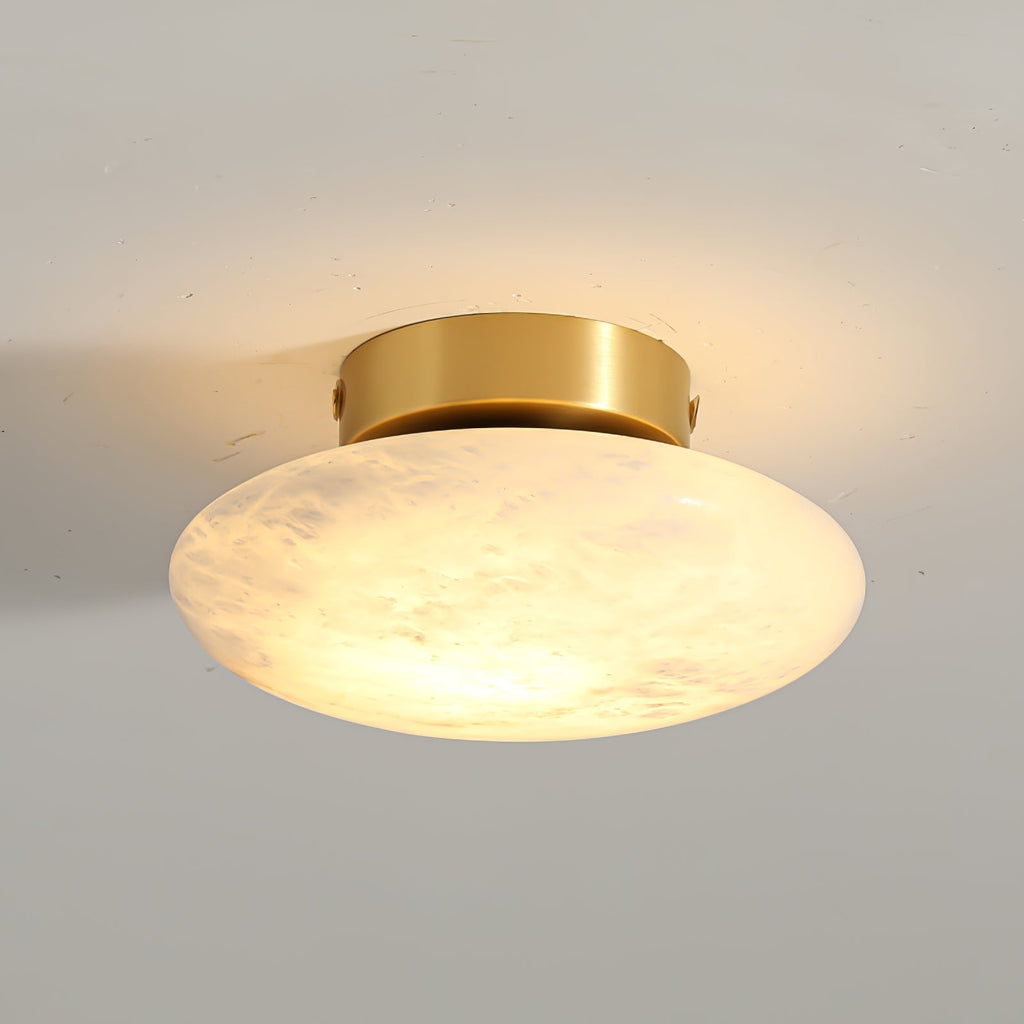 Oval Alabaster LED Flush Ceiling Light