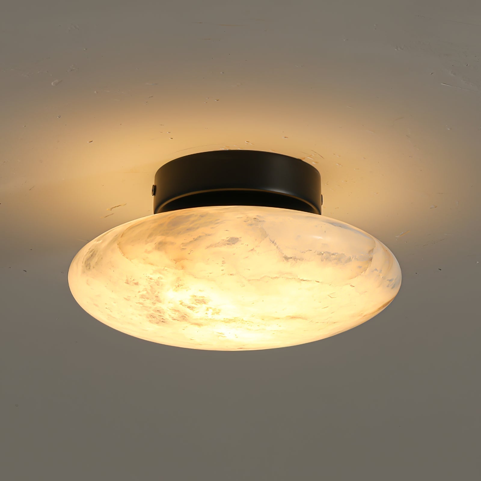Oval Alabaster LED Flush Ceiling Light