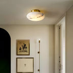 Oval Alabaster LED Flush Ceiling Light
