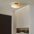 Oval Alabaster LED Flush Ceiling Light