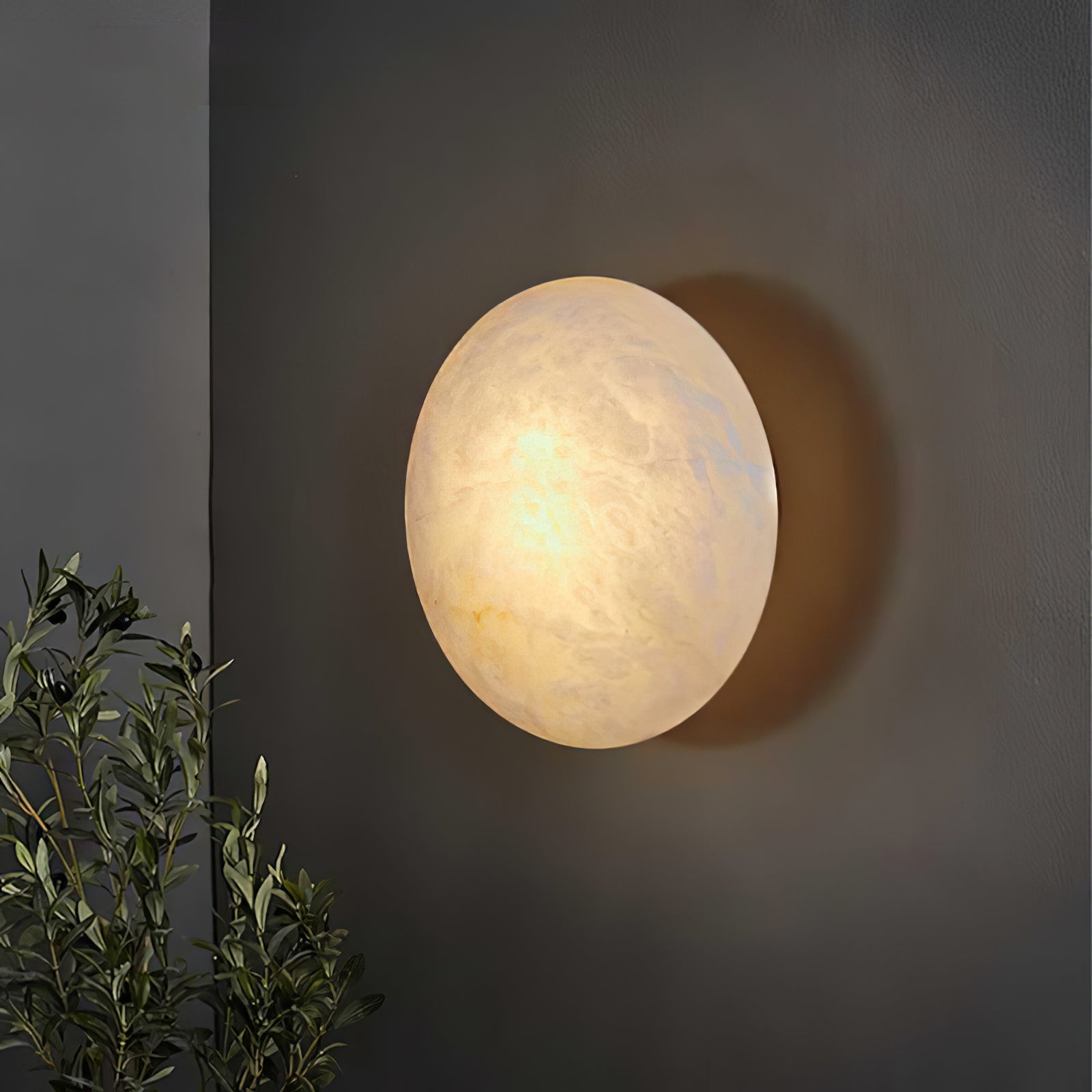 Oval Alabaster LED Flush Ceiling Light