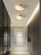 Oval Alabaster LED Flush Ceiling Light