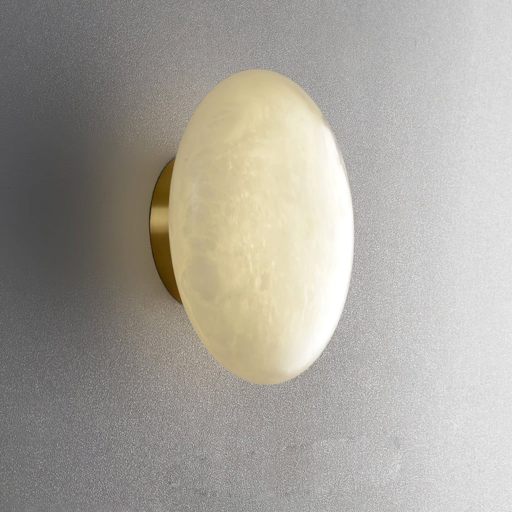 Oval Alabaster LED Flush Ceiling Light