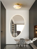 Oval Alabaster LED Flush Ceiling Light