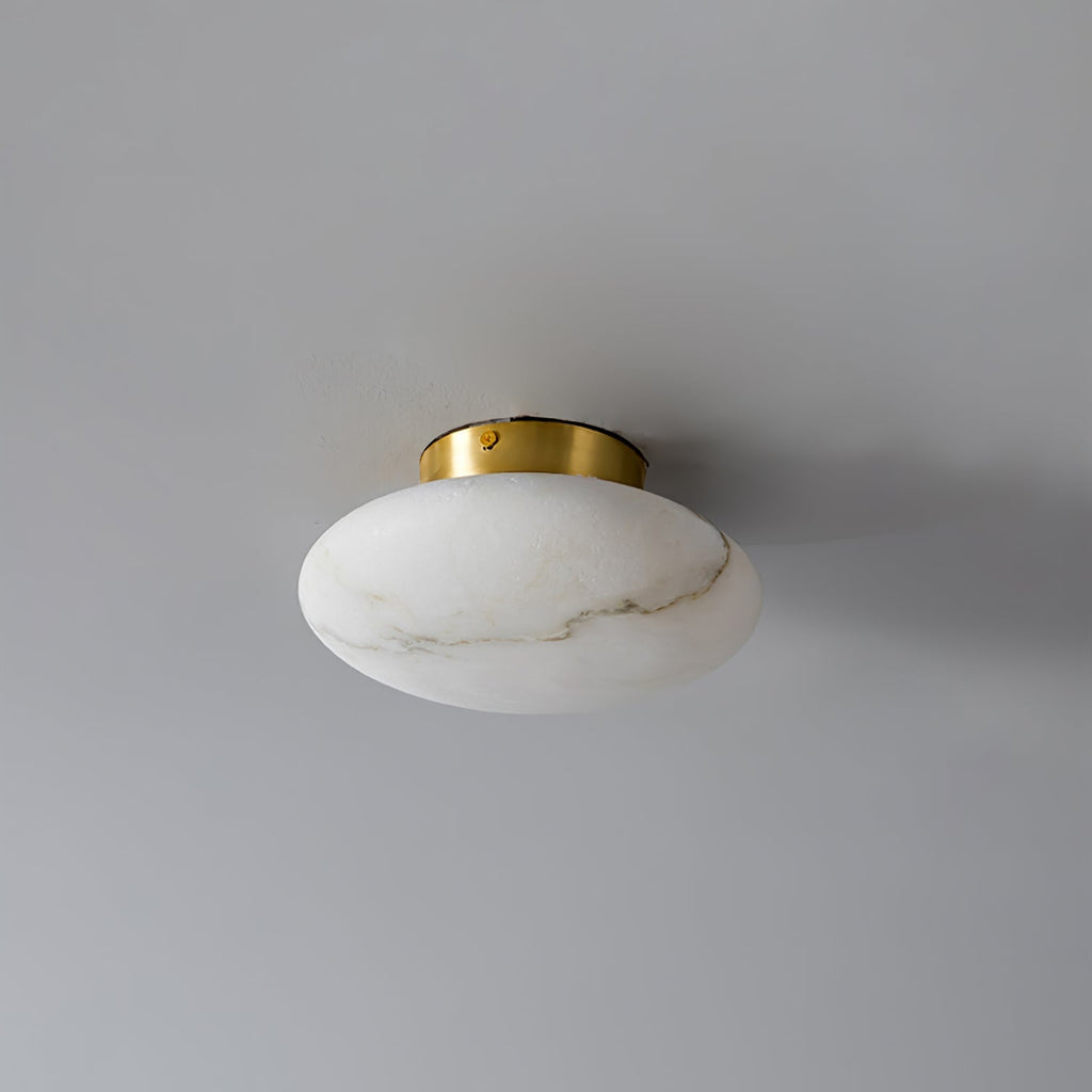 Oval Alabaster LED Flush Ceiling Light