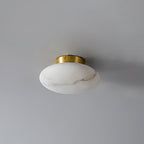Oval Alabaster LED Flush Ceiling Light