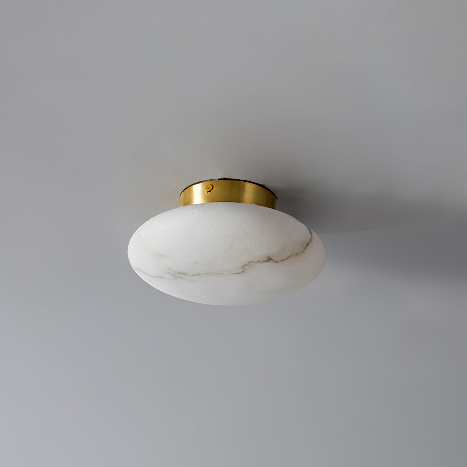 Oval Alabaster LED Flush Ceiling Light