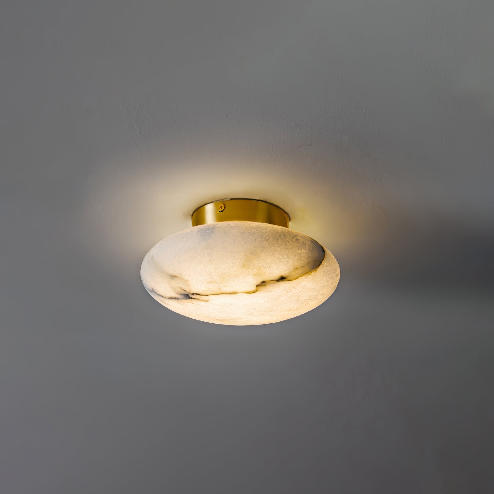 Oval Alabaster LED Flush Ceiling Light
