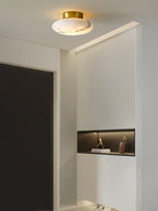 Oval Alabaster LED Flush Ceiling Light