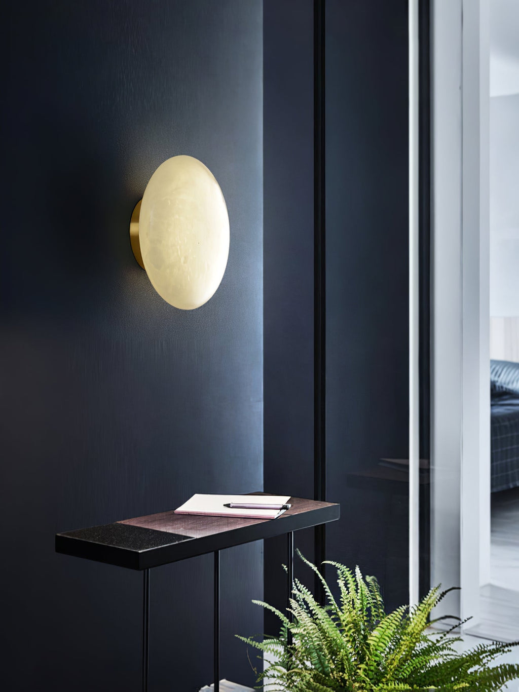 Oval Alabaster LED Flush Ceiling Light