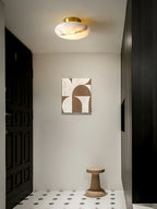 Oval Alabaster LED Flush Ceiling Light