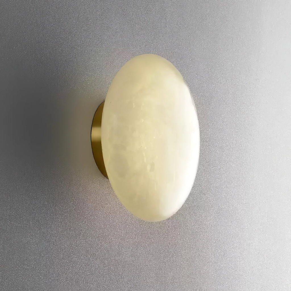 Oval Alabaster LED Flush Ceiling Light