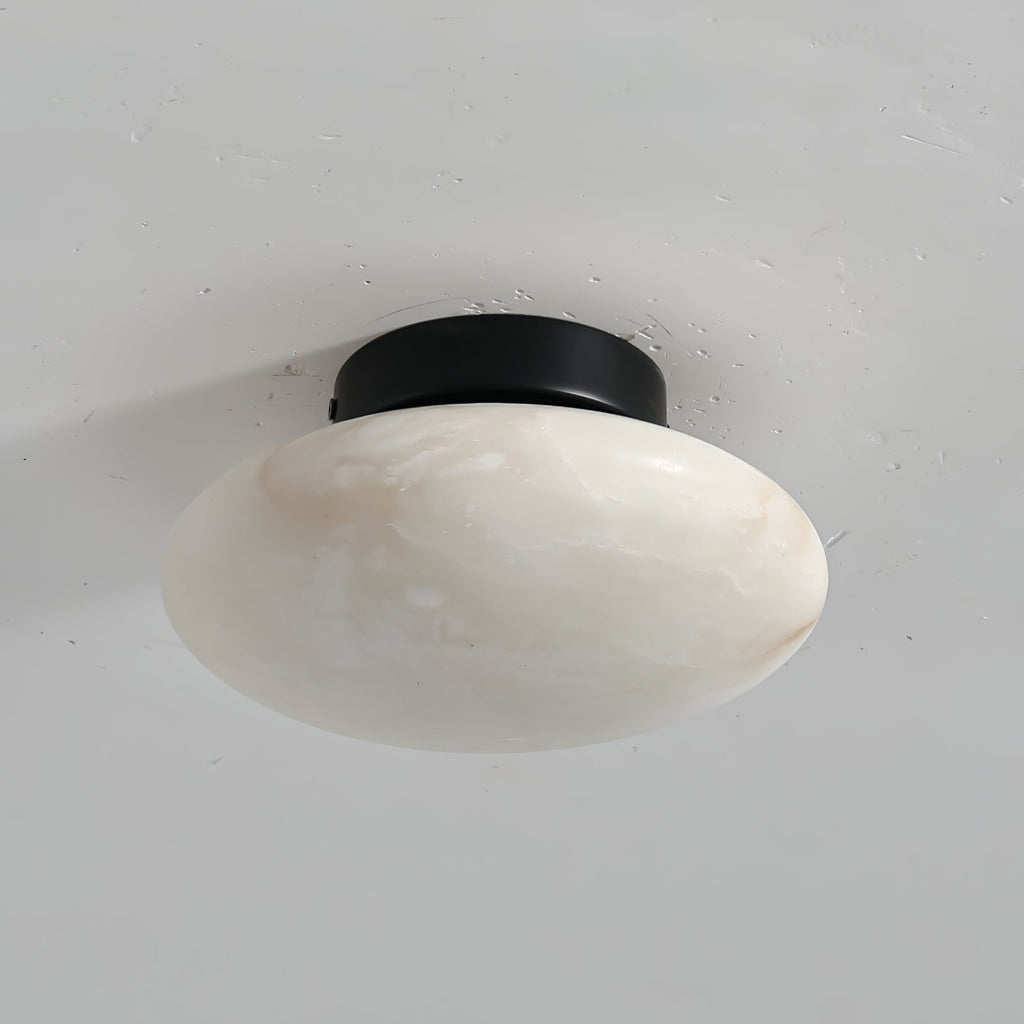 Oval Alabaster LED Flush Ceiling Light
