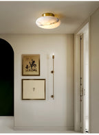 Oval Alabaster LED Flush Ceiling Light