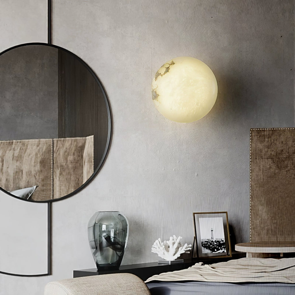 Oval Alabaster LED Flush Ceiling Light