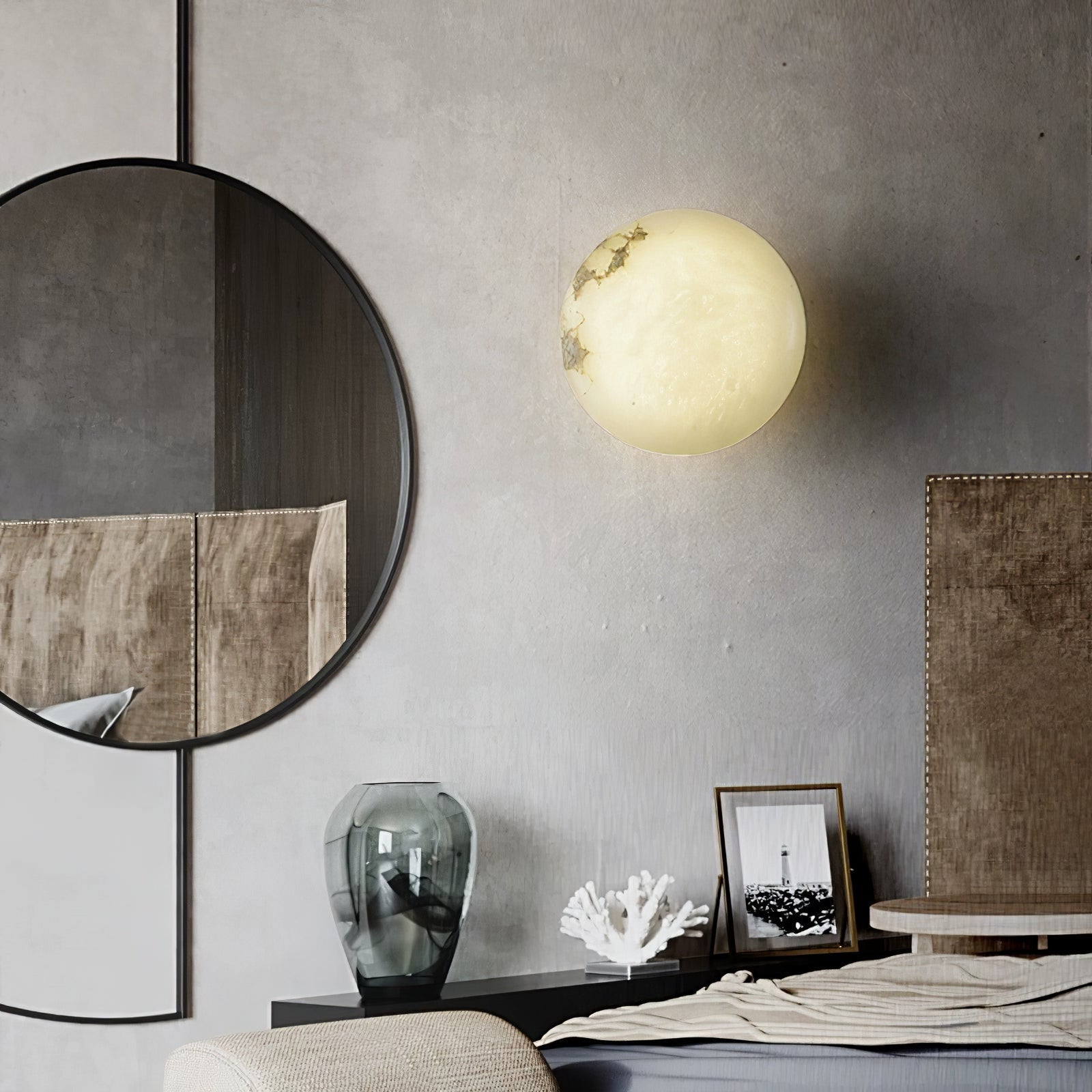 Oval Alabaster LED Flush Ceiling Light