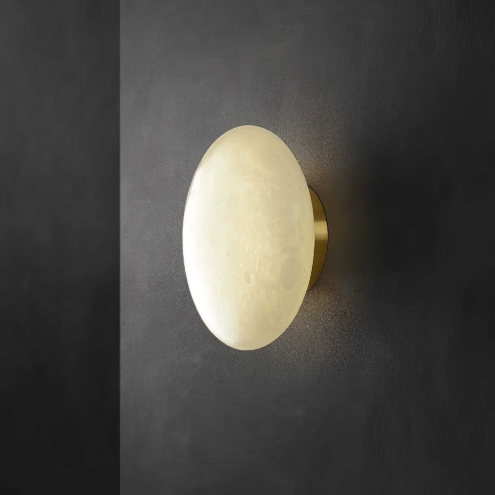 Oval Alabaster LED Flush Ceiling Light