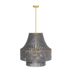 Oversized Greywashed Wood Bead Chandelier
