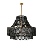 Oversized Greywashed Wood Bead Chandelier
