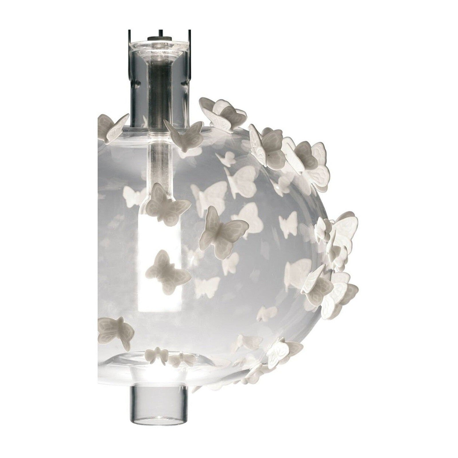 Porcelain Butterfly Blown Glass Pendant