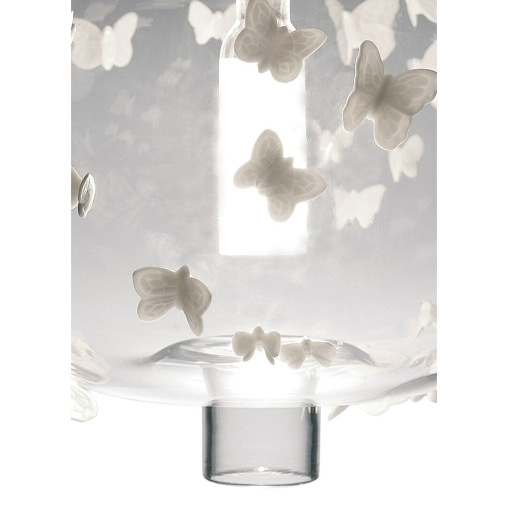 Porcelain Butterfly Blown Glass Pendant
