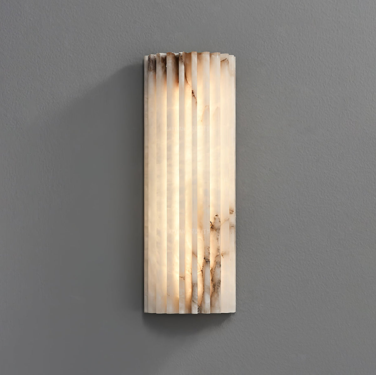 Ribbed Alabaster Integrated LED Wall Light