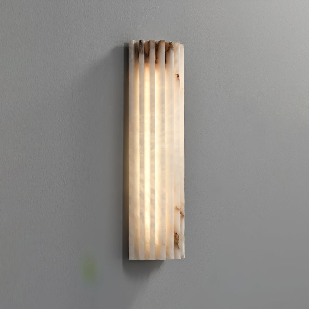 Ribbed Alabaster Integrated LED Wall Light
