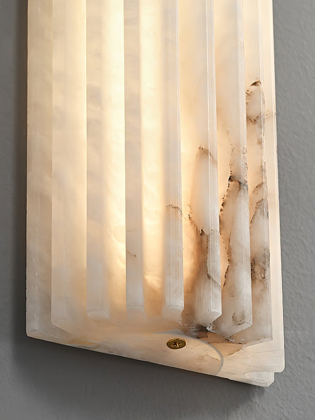 Ribbed Alabaster Integrated LED Wall Light