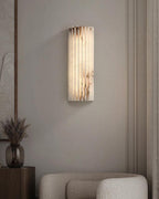 Ribbed Alabaster Integrated LED Wall Light