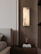 Ribbed Alabaster Integrated LED Wall Light