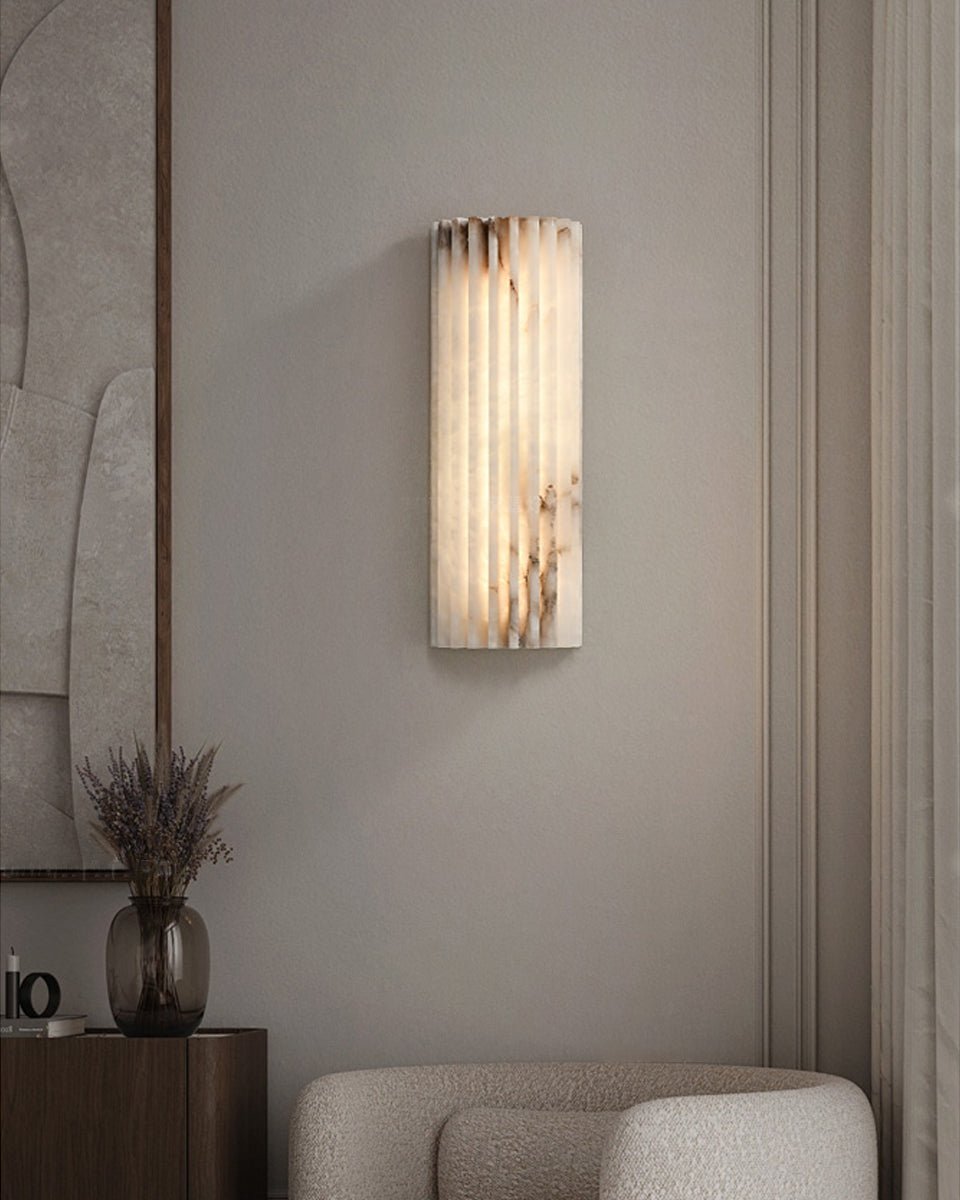 Ribbed Alabaster Integrated LED Wall Light
