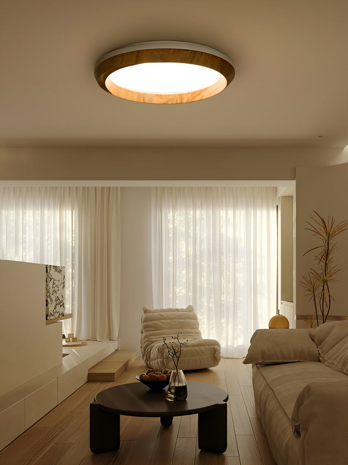Ripple Wood Integrated LED Ceiling Light