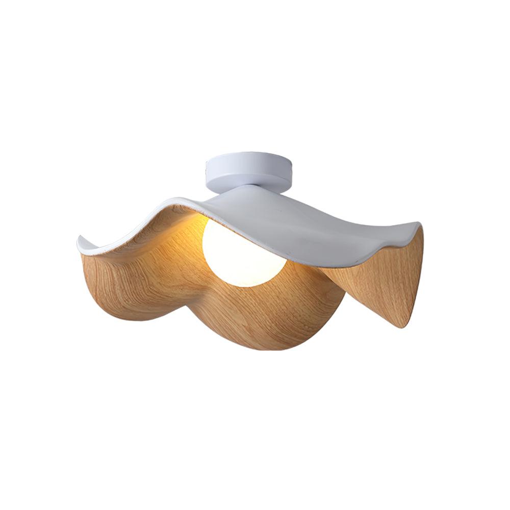 Sculpted Lotus Leaf Flush Ceiling Light