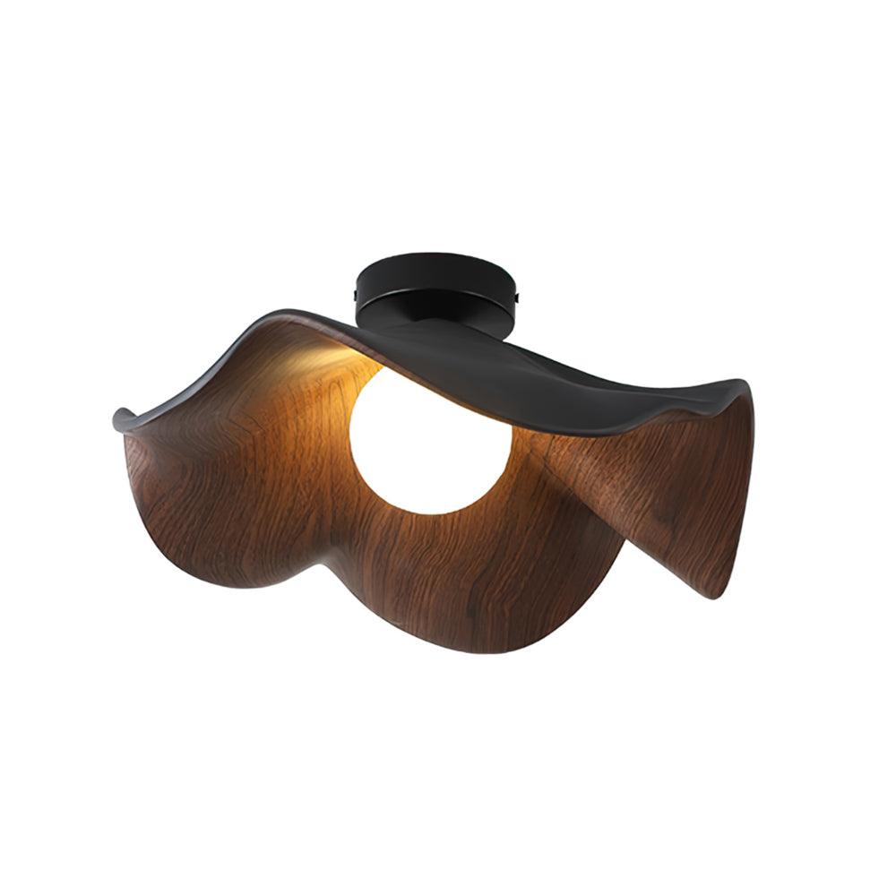 Sculpted Lotus Leaf Flush Ceiling Light