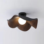 Sculpted Lotus Leaf Flush Ceiling Light
