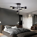 Six-Light Sputnik LED Semi-Flush Ceiling Light / ∅ 22.4″ x H 9.8″ / Dia 57cm x H 25cm / White / Warm light