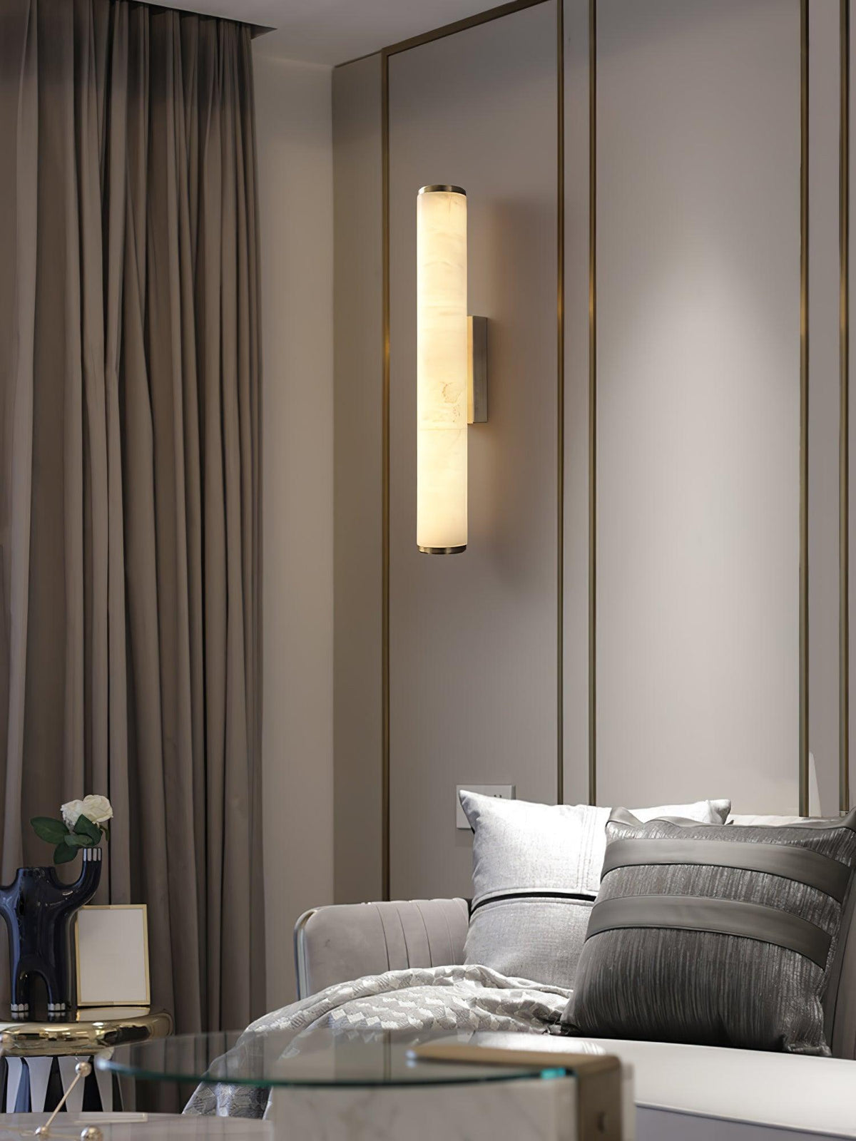 Slim Alabaster Column LED Wall Light