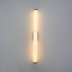 Slim Alabaster Column LED Wall Light / Brass & White ∅ 3.1″ x H 22.6″ Set of 2 / Cool Light