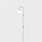 Tall Brass Globe Plug-In Wall Light / ∅ 5.9″ x H 47.2″ Set of 2 / Gold & White / AU Plug