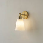 Tapered Alabaster and Brass Wall Sconce