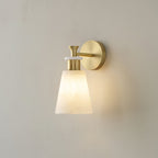 Tapered Alabaster and Brass Wall Sconce