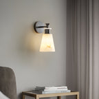 Tapered Alabaster and Brass Wall Sconce