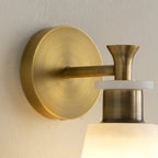 Tapered Alabaster and Brass Wall Sconce